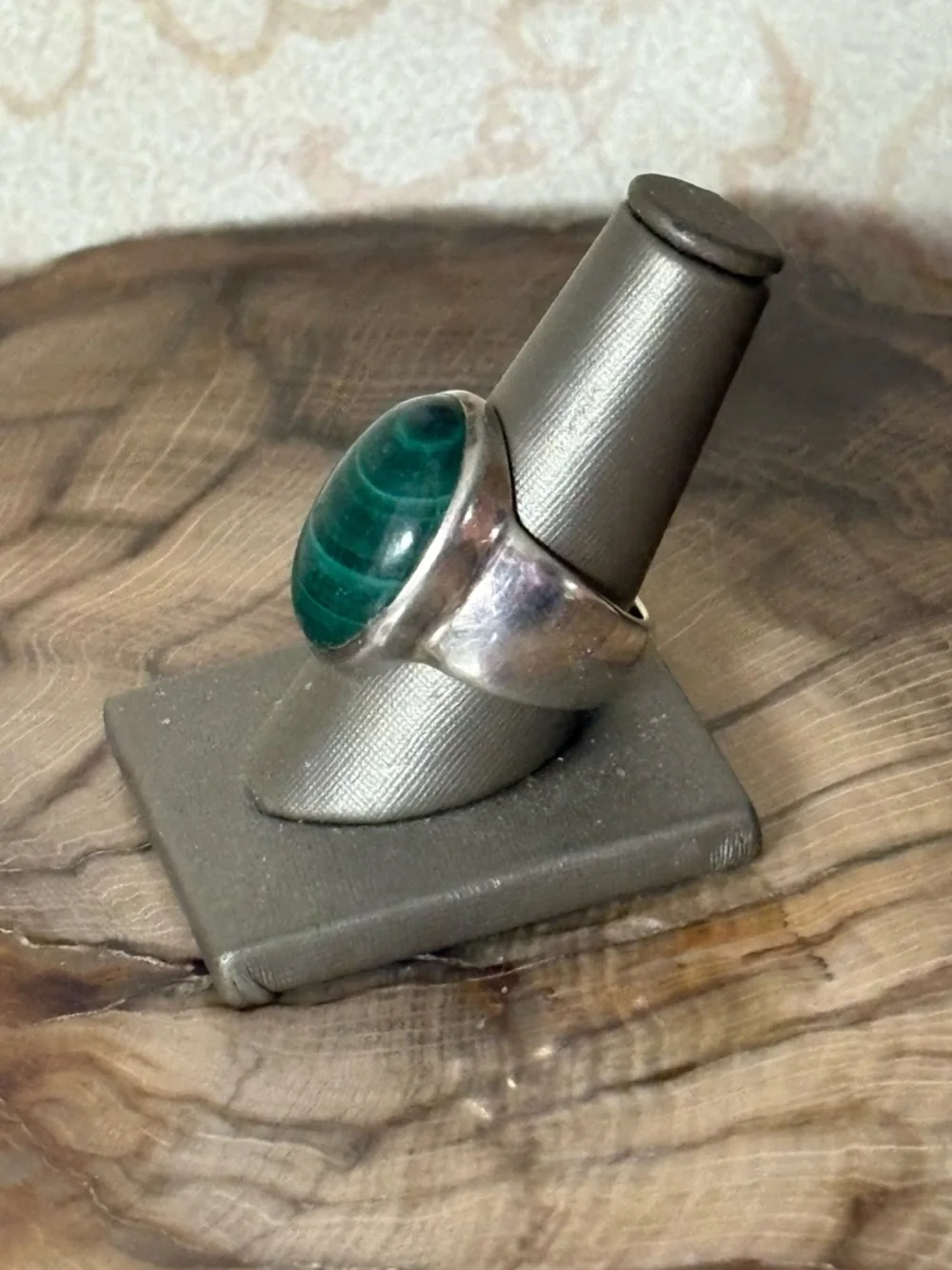 Malachite Sterling Silver Statement Ring